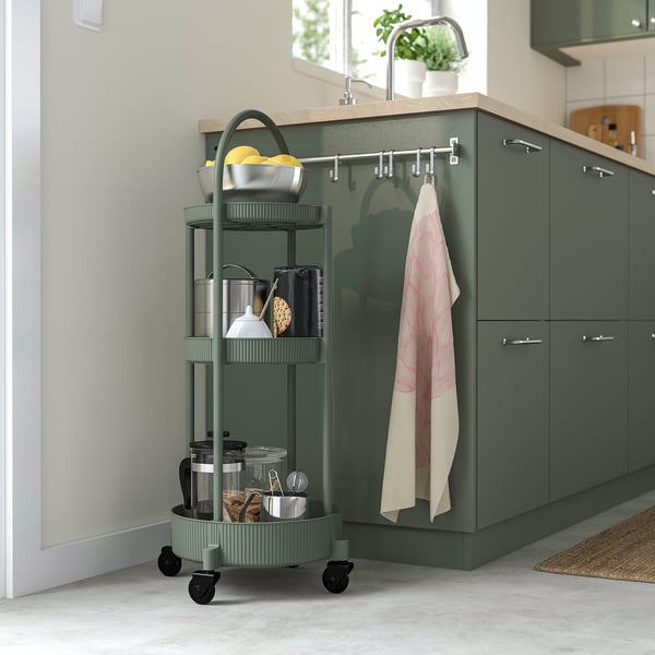 IKEA JUTTERSBO Utility Cart Gray-green 14 1/8x14 1/8 "