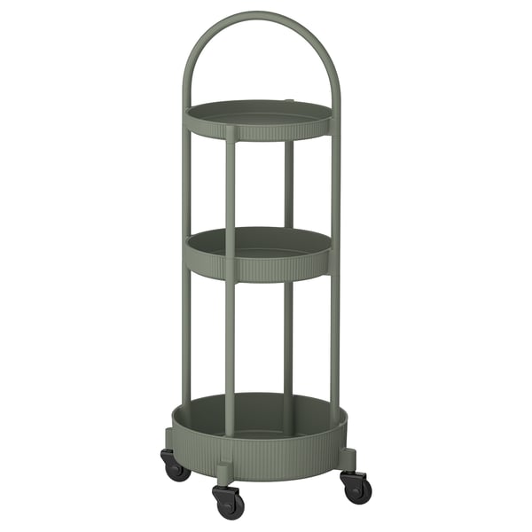 IKEA JUTTERSBO Utility cart gray-green 14 1/8x14 1/8 "