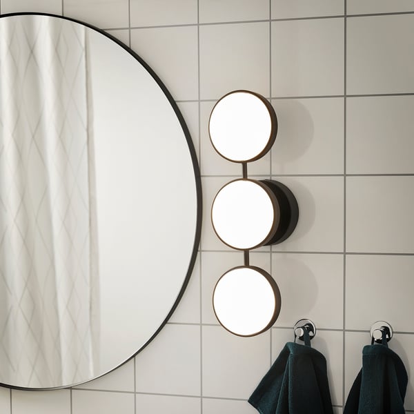 IKEA KABOMBA LED Wall Lamp Dimmable Matte/black 19x6 "