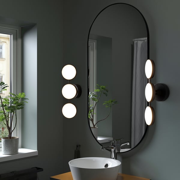 IKEA KABOMBA LED Wall Lamp Dimmable Matte/black 19x6 "