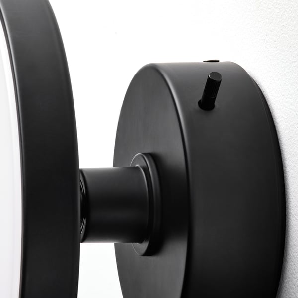 IKEA KABOMBA LED Wall Lamp With Mirror Dimmable Matte/black 8 "