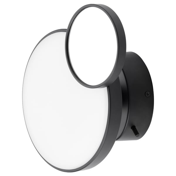 IKEA KABOMBA LED wall lamp with mirror dimmable matte/black 8 "