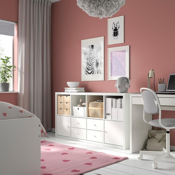 IKEA KALLAX Shelf Unit With 4 Inserts White 57 5/8x30 1/8 "