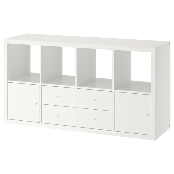 IKEA KALLAX Shelf unit with 4 inserts white 57 5/8x30 1/8 "