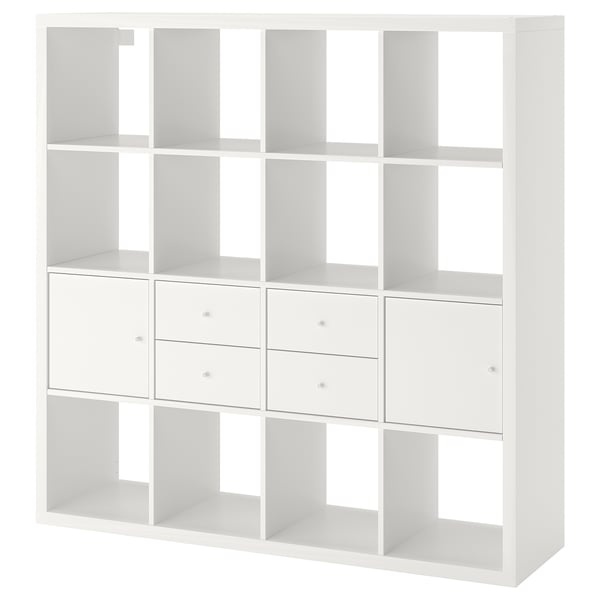 IKEA KALLAX Shelf unit with 4 inserts white 57 7/8x57 5/8 "