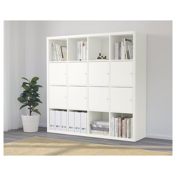 IKEA KALLAX Shelf Unit With 8 Inserts White 57 7/8x57 5/8 "