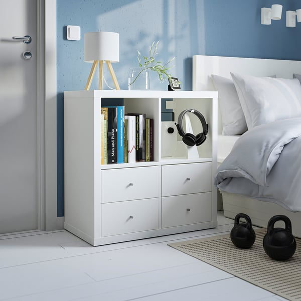 IKEA KALLAX Shelving Unit With 4 Drawers/white 30 1/8x30 1/8 "