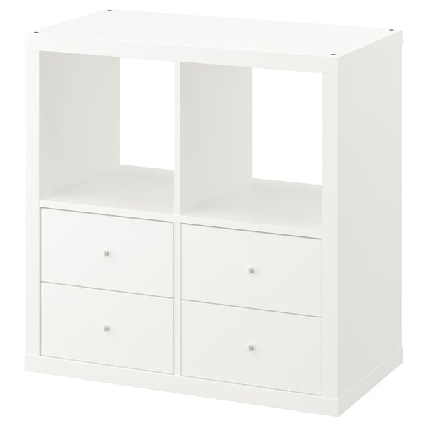 IKEA KALLAX Shelving unit with 4 drawers/white 30 1/8x30 1/8 "