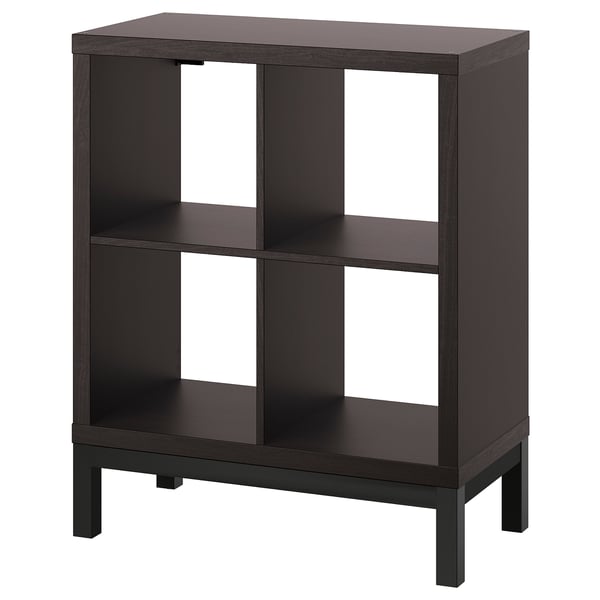 IKEA KALLAX Shelving unit with underframe black-brown/black 30 3/8x37 "