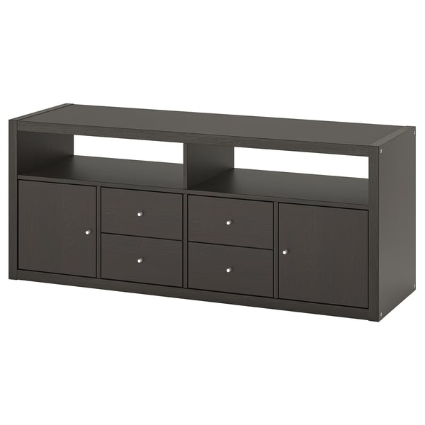 IKEA KALLAX TV storage combination black-brown 57 3/4x15 3/8x23 1/2 "