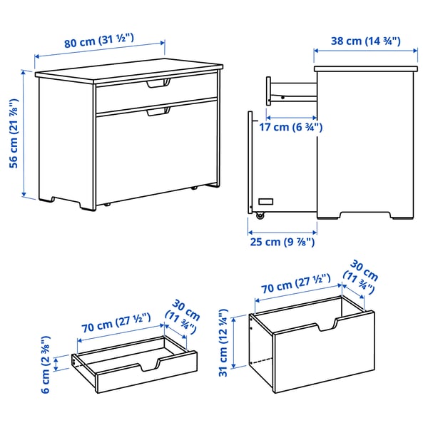 IKEA KALLSÖ Storage Bench Gray 31 1/2x14 3/4x21 7/8 "