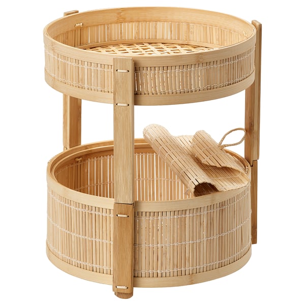 IKEA KANELMOTT Vegetable/fruit basket set of 2 bamboo