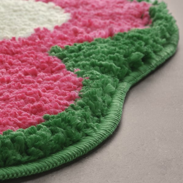 IKEA KÄRRKNIPPROT Bath Mat Floral Pattern/multicolor Bright Pink 26 "
