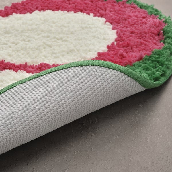 IKEA KÄRRKNIPPROT Bath Mat Floral Pattern/multicolor Bright Pink 26 "