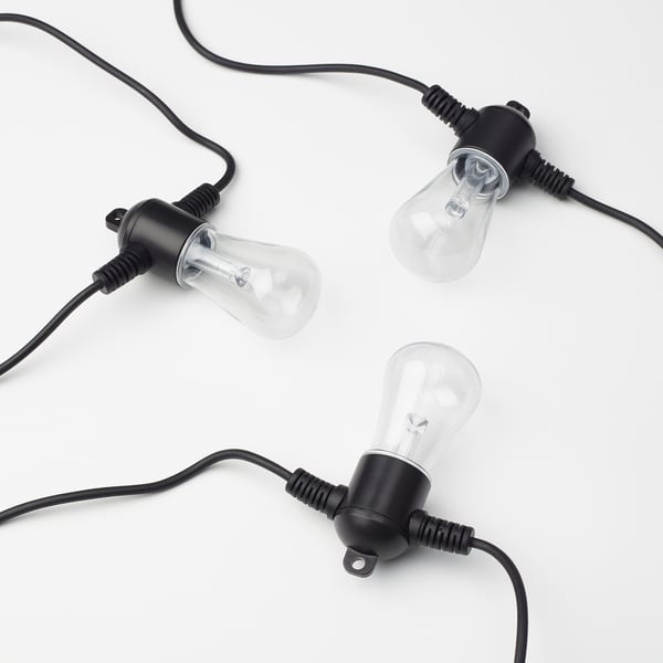 IKEA KASTTÅG LED String Light With 12 Lights Black/outdoor