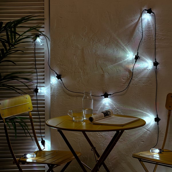 IKEA KASTTÅG LED String Light With 12 Lights Black/outdoor