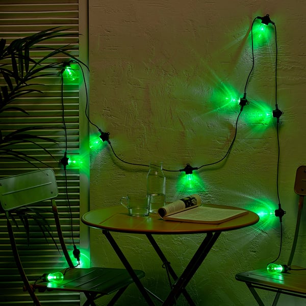 IKEA KASTTÅG LED String Light With 12 Lights Black/outdoor