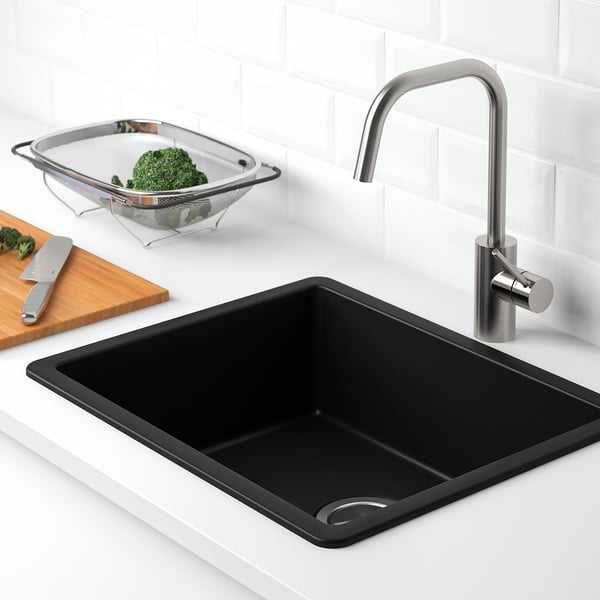 IKEA KILSVIKEN Sink Black Quartz Composite 22x18 1/8 "