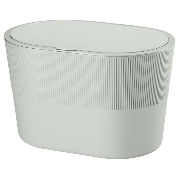 IKEA KINNASJÖ Trash can with lid self-adhesive/green 1 gallon