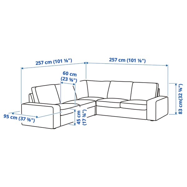 IKEA KIVIK Sectional 4-seat Corner Tresund Light Beige