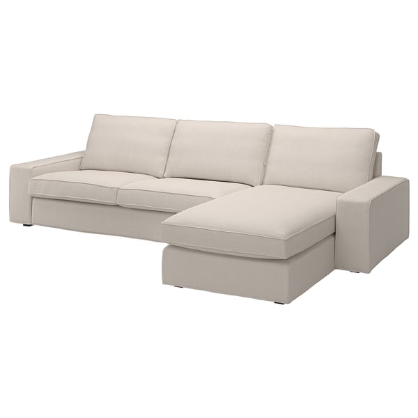 IKEA KIVIK Sectional 4-seat with chaise Tresund light beige