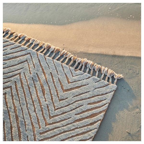IKEA KLAPPERSTARR Rug High Pile Blue/handmade 7 ' 10 "x9 ' 10 "