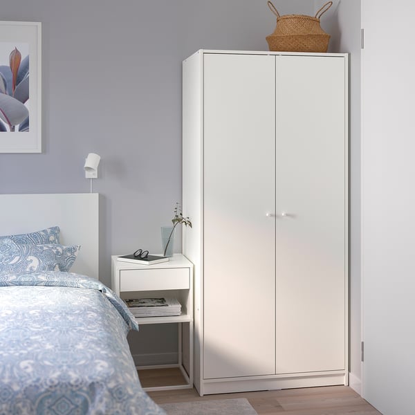 IKEA KLEPPSTAD Wardrobe With 2 Doors White 31 1/4x69 1/4 "