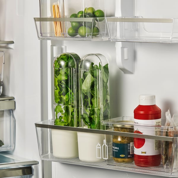 IKEA KLIPPKAKTUS Herb Storage For Fridge Clear 3 3/4x3 5/8x11 "