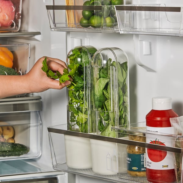 IKEA KLIPPKAKTUS Herb Storage For Fridge Clear 3 3/4x3 5/8x11 "