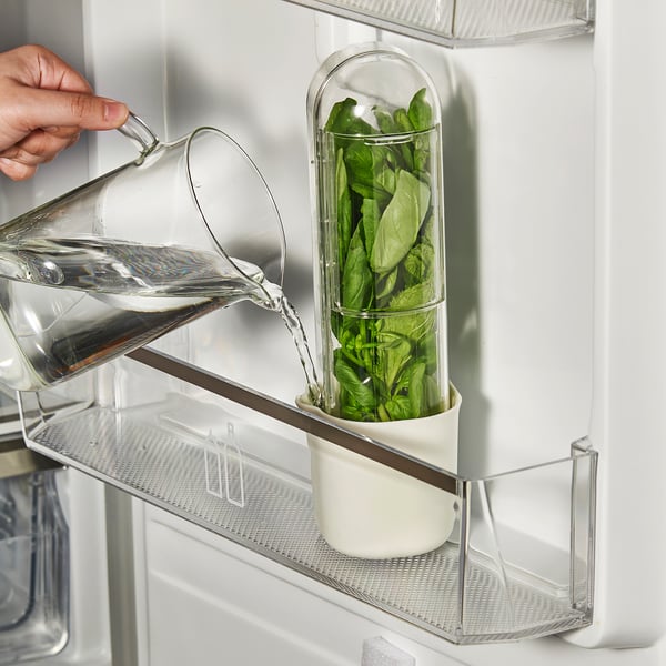 IKEA KLIPPKAKTUS Herb Storage For Fridge Clear 3 3/4x3 5/8x11 "