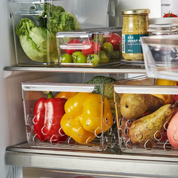 IKEA KLIPPKAKTUS Storage Basket For Fridge Clear 11 3/4x7 1/2x5 1/2 "