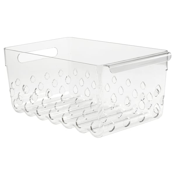 IKEA KLIPPKAKTUS Storage basket for fridge clear 11 3/4x7 1/2x5 1/2 "