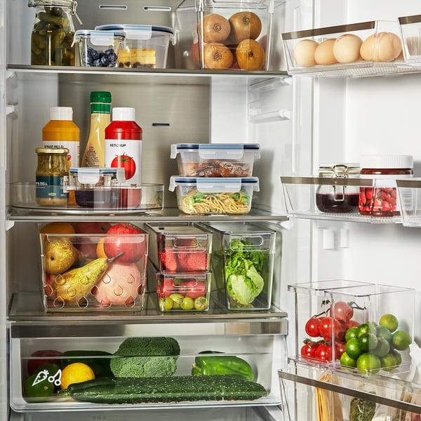 IKEA KLIPPKAKTUS Storage Box For Fridge Set Of 3 Clear