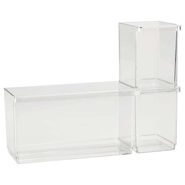 IKEA KLIPPKAKTUS Storage box for fridge set of 3 clear