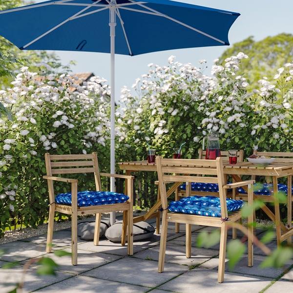 IKEA KLÖSAN Chair Pad Outdoor Dark Blue 17 3/8x17 3/8 "