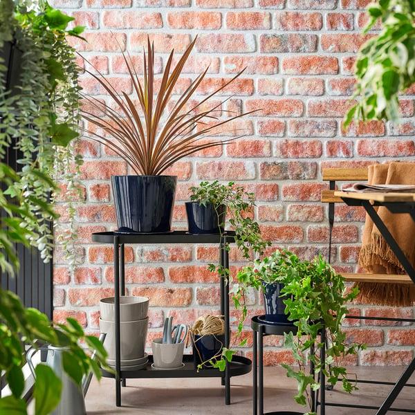IKEA KLOTLÖNN Plant Pot With Saucer Indoor/outdoor/gray/beige 6 "