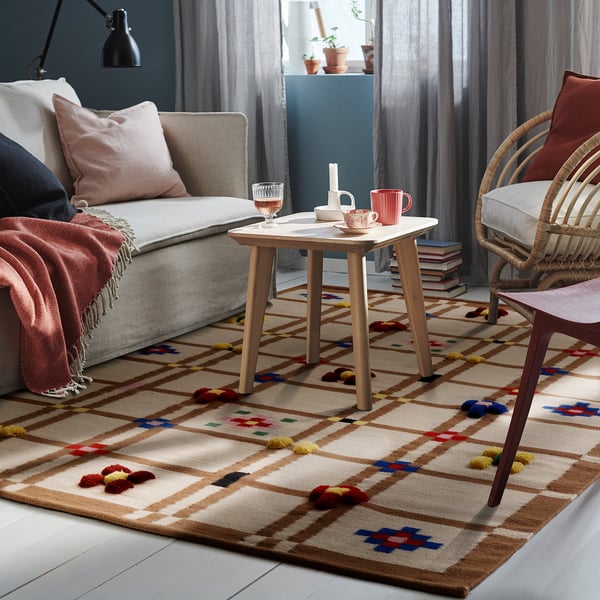 IKEA KNYLHAVREN Rug Flatwoven Brown/handmade 5 ' 7 "x7 ' 10 "