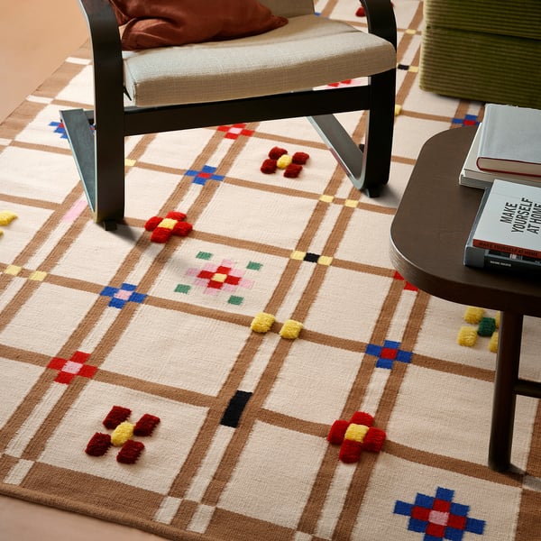 IKEA KNYLHAVREN Rug Flatwoven Brown/handmade 5 ' 7 "x7 ' 10 "