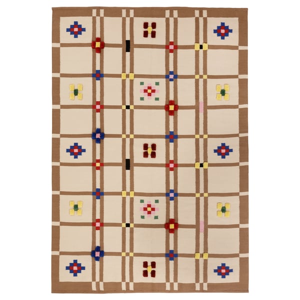 IKEA KNYLHAVREN Rug flatwoven brown/handmade 5 ' 7 "x7 ' 10 "