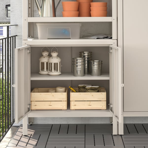 IKEA KOLBJÖRN Shelving Unit With 2 Cabinets Beige 67 3/8x14 5/8x63 3/8 "