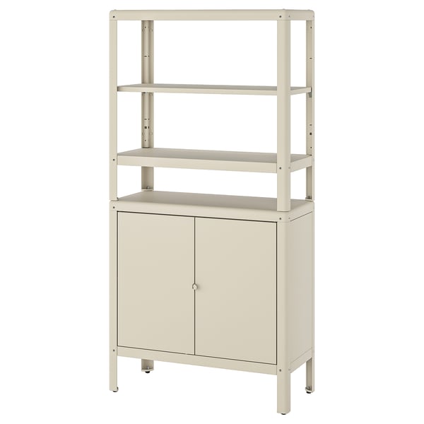 IKEA KOLBJÖRN Shelving unit with cabinet beige 31 1/2x14 5/8x63 3/8 "