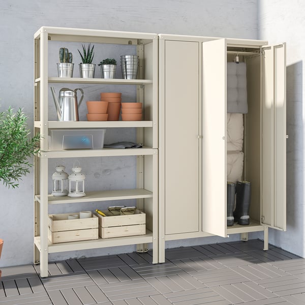 IKEA KOLBJÖRN Shelving Unit With Cabinet Beige 67 3/8x14 5/8x63 3/8 "