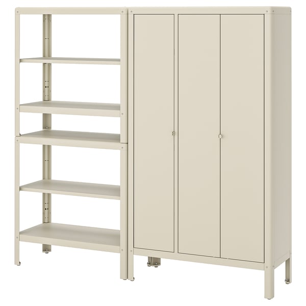 IKEA KOLBJÖRN Shelving unit with cabinet beige 67 3/8x14 5/8x63 3/8 "