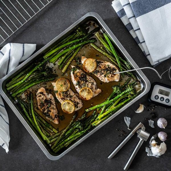 IKEA KONCIS Roasting Pan With Grill Rack Stainless Steel 16x13 "