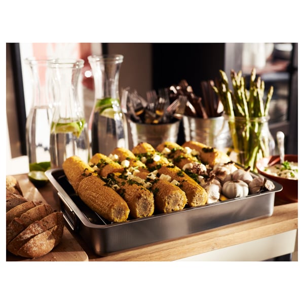 IKEA KONCIS Roasting Pan With Grill Rack Stainless Steel 16x13 "