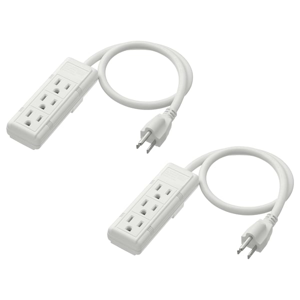 IKEA KOPPLA 3 outlet power strip grounded/white 19 ¾ "