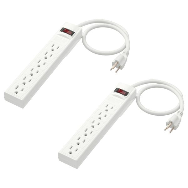IKEA KOPPLA 6 outlet power strip with switch grounded white 19 ¾ "