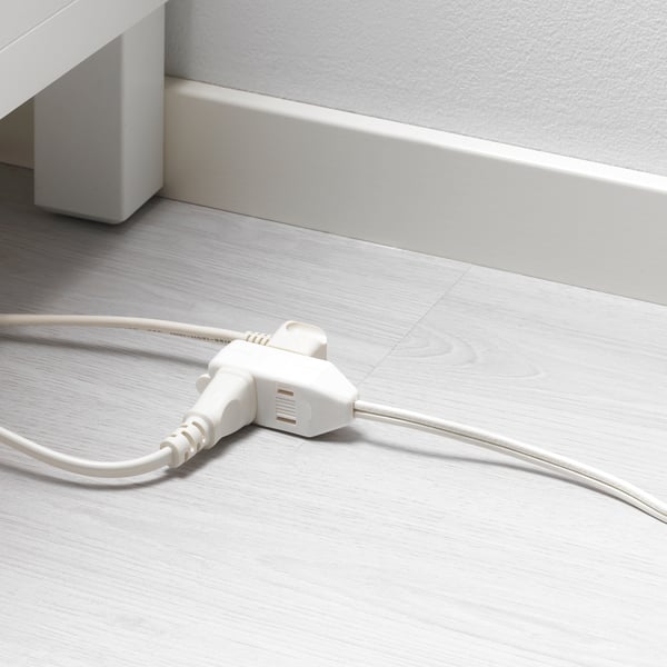 IKEA KOPPLA Extension Cord Ungrounded White 141 ¾ "
