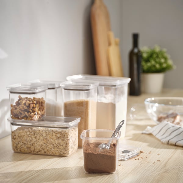 IKEA KORALLVIPPA Dry Food Jar With Lid Set Of 6 Clear