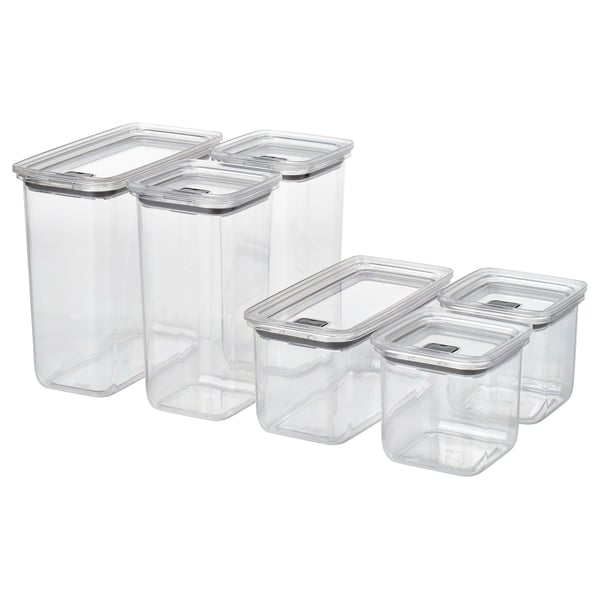 IKEA KORALLVIPPA Dry food jar with lid set of 6 clear